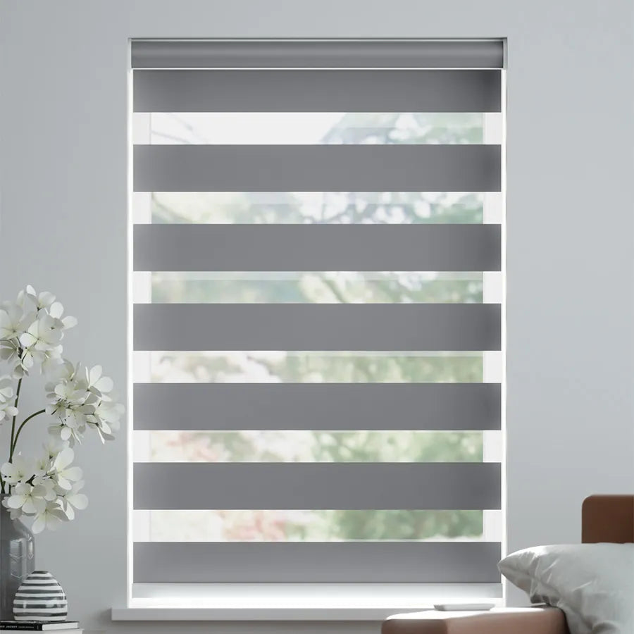 ToperBlinds Light Filtering Cascade / Zebra Shades 55% Blackout DR-D033-Denver