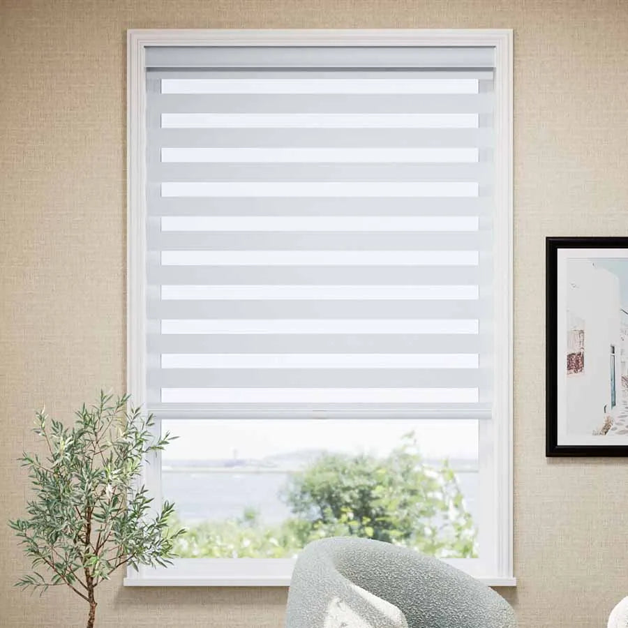 ToperBlinds Light Filtering Cascade / Zebra Shades 70% Blackout DR-D032-Los Angeles